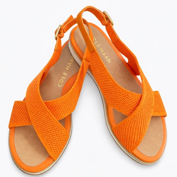 Cole Haan Shoes - Cole Haan Sandals Orange Mikaela Stitchlite size 8 NWOT